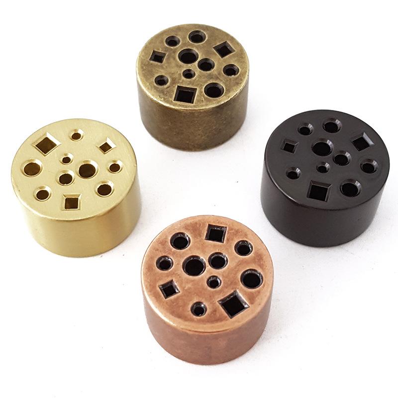 1/4pc 11Hole Incense Holder Mini Round Sandalwood Incense Burner Metal Base Prayer Meditation Creative Home Office Decor Censer