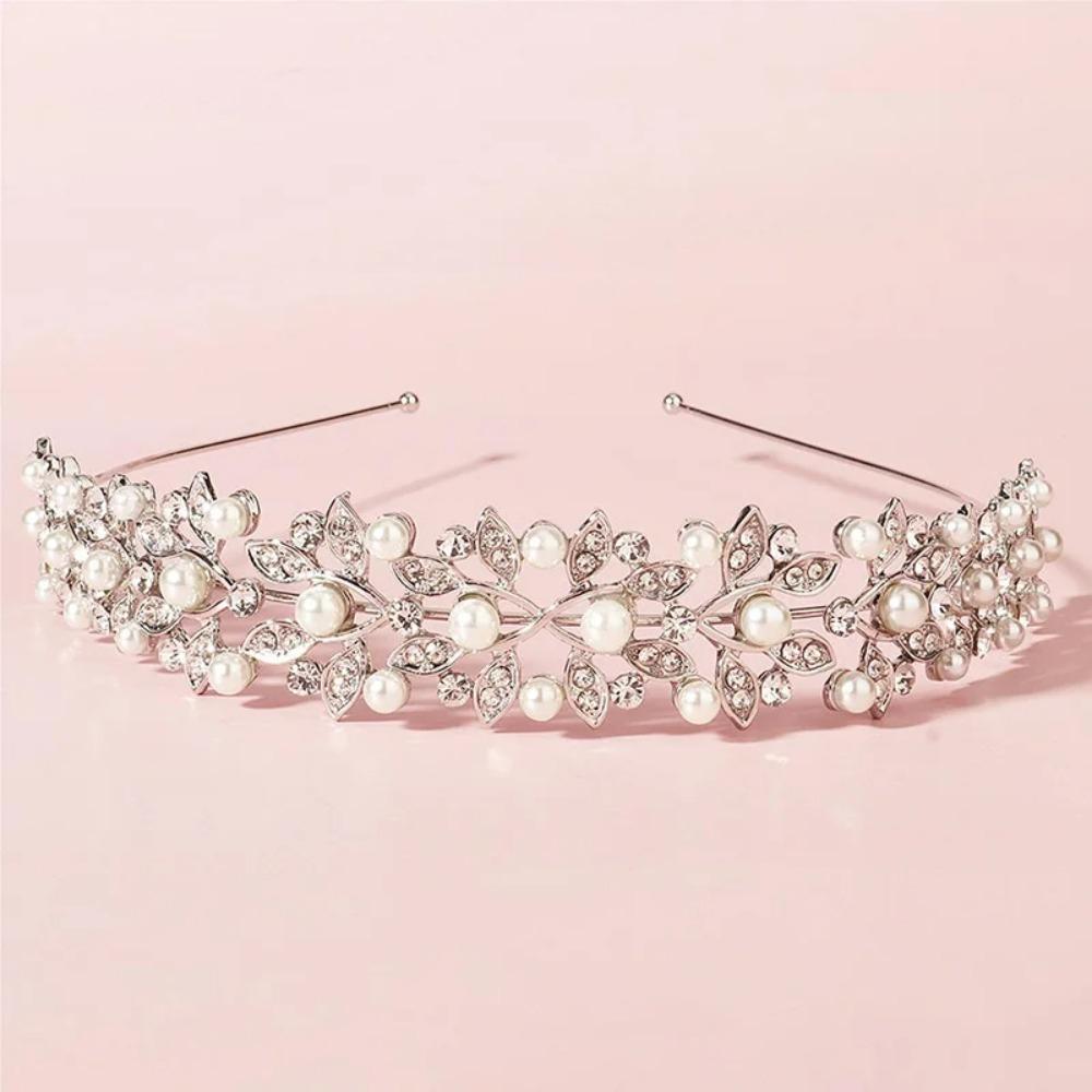 Simple Rhinestone Hair Crown Headpiece Headwear New Pearl Rhinestone Headband