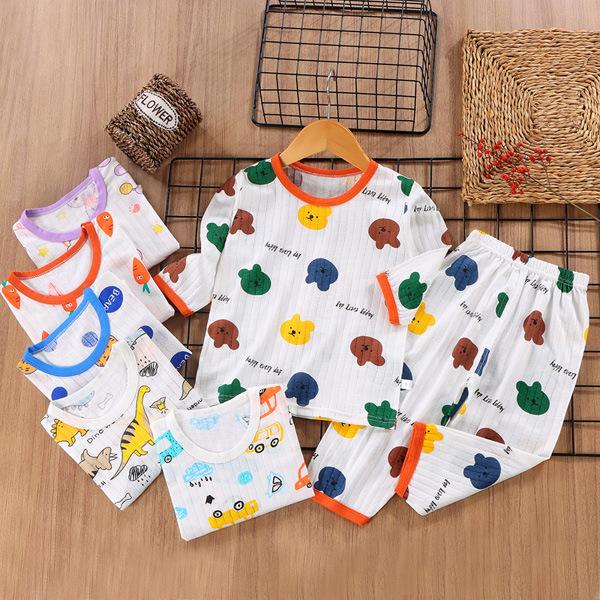 Set Pigiama Bambino Cotone Pigiama Bambino Manica Lunga Pigiama Bambino Indumenti da Notte Pigiama Bambini Cartone Animato Abbigliamento per la Casa