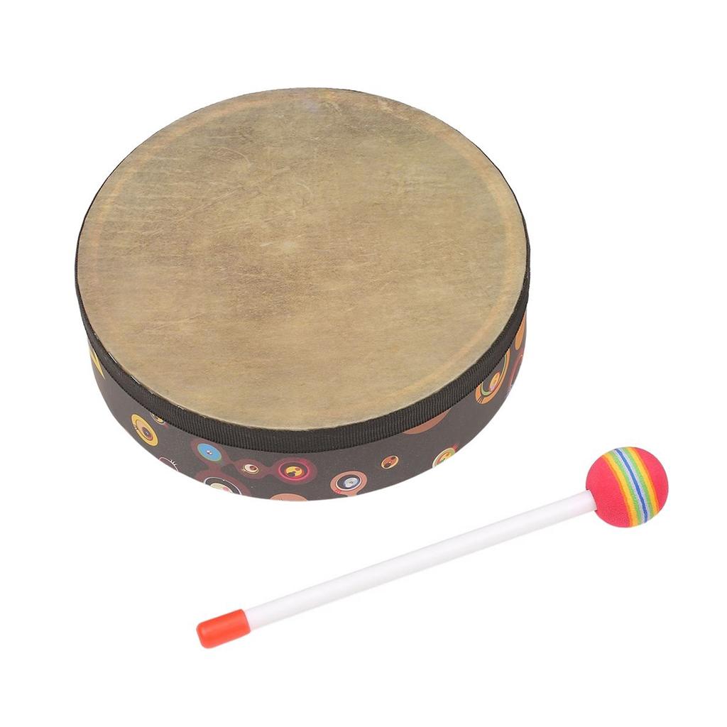 Hand Drum Orff Music Percussion Instrument Portable Drum Instrument with Drumstick 6in