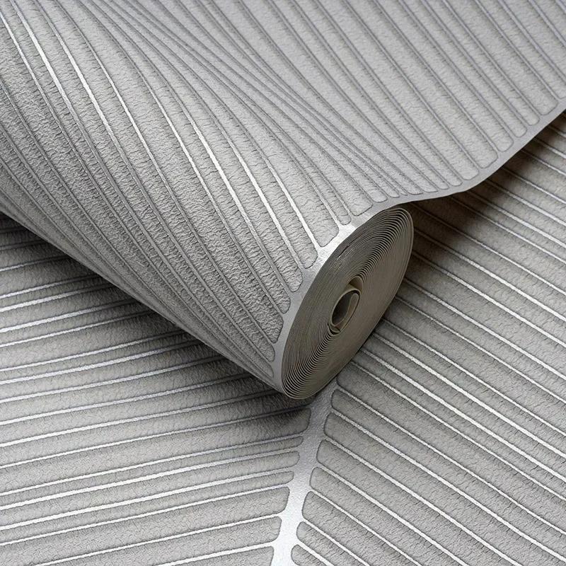 9.5M New Deerskin Velvet Modern Wallpaper 3D High Quality Non Woven Striped Living Room Decoration Wallpapers