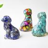 Resin Dog Figurine With Natural Crystal For Office Desk Decor And Home Gift