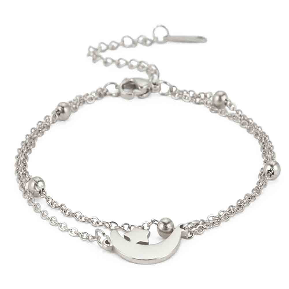 Bohemian Women's Anklet With Crescent Moon And Star Charm Beach Barefoot Jewelry