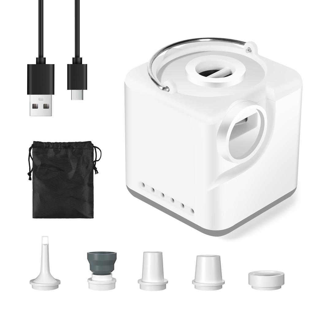 Upgraded Air Electric Mini Prime High 5 Nozzles USB Electric Air Deflates Inflatable Pool Air Vacuum Compression Bags [2025 Pump] Pump, Handheld,