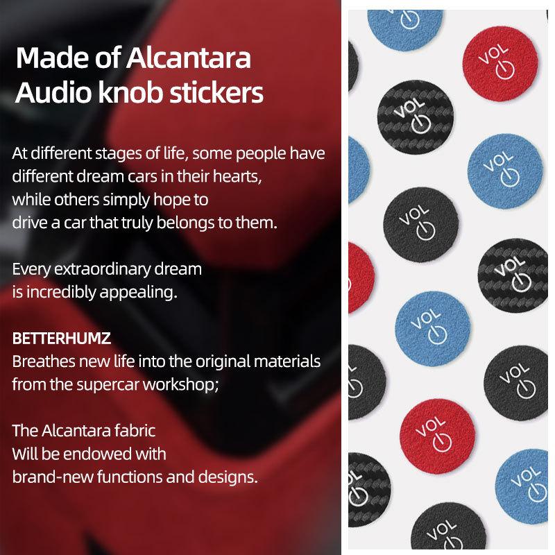 Aus Alcantara Betterhumz Für Ford Mustang GT 2024 2025 - Auto Mittelkonsole AD Lautstärkeregler Verkleidungsaufkleber Innenraumzubehör