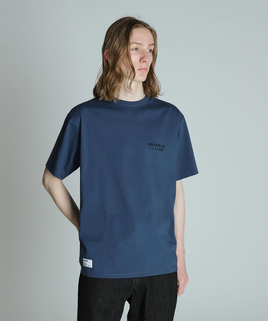 Schott DRAGON ADVERTISEMENT T-SHIRT, Men's, Size S (120), Navy, 782-4234001