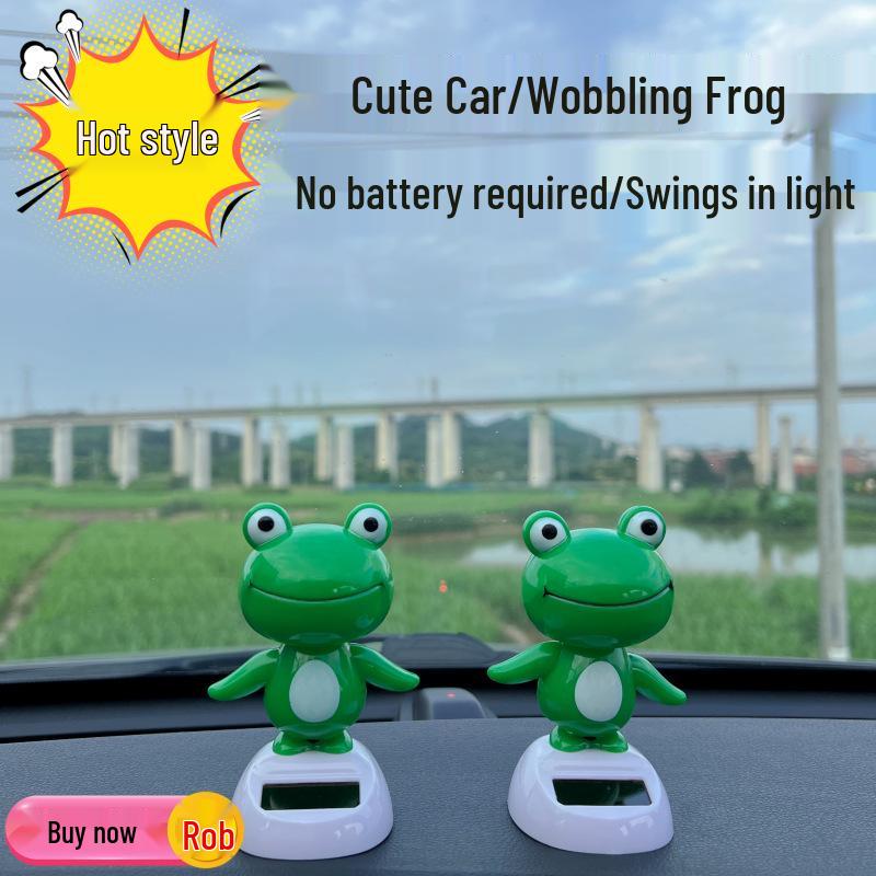 Popular Solar-Powered Frog Dashboard Ornament – Cute Car Decor Gift