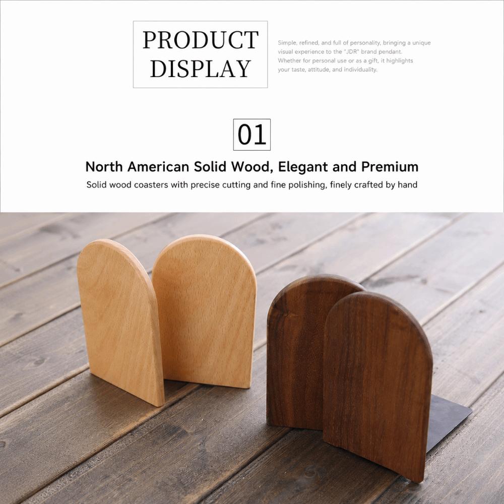 Anti-Slip Wooden Bookends Solid Wood Book Supports Minimalist Book Holders  Gift