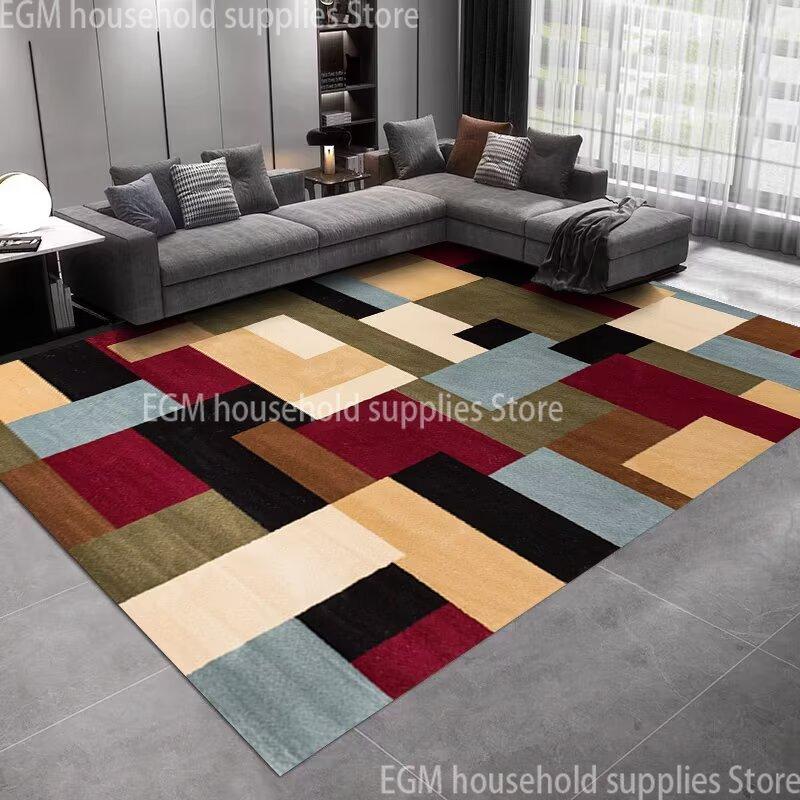 Ins Nordic Abstract Geometric Large Carpets For Living Room Home Room Decoration Plush Lounge Rug Cloakroom Floor Mats Antiskid