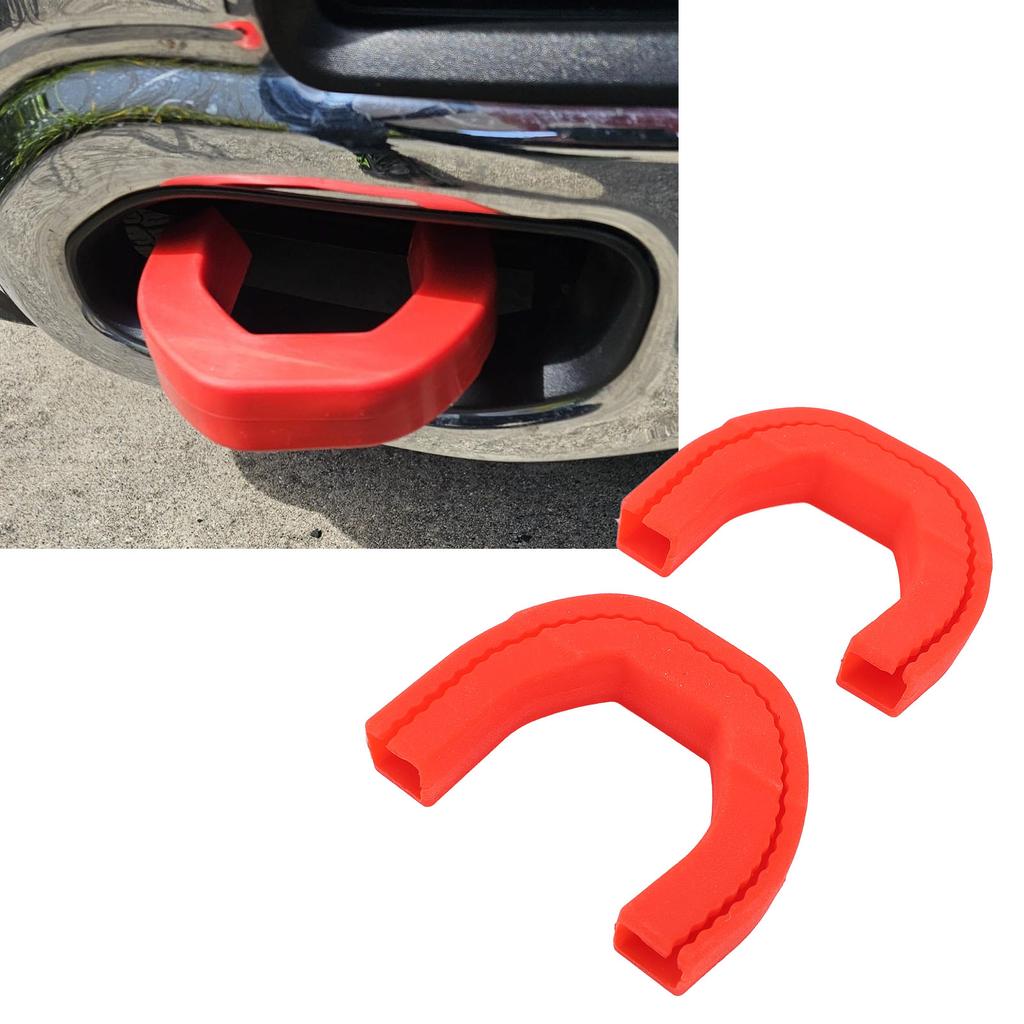 2PCS Tow Hooks Covers Car Front Bumper Silicone Sleeve Protector Exterior Decoration Replacement For 1500 2019 to 2025
