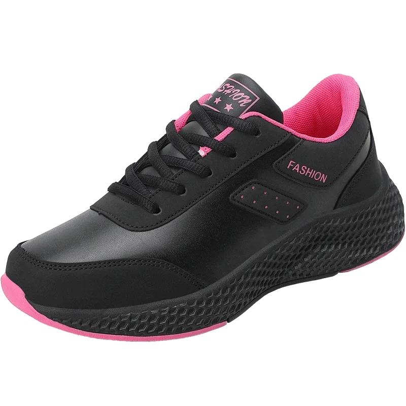 Fashion High Quality Leather Athletics Running Shoes Women Comfortab Non-slip Designer Casual Sneakers Ladies Sport Jogging Shoe