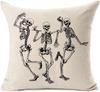 1pc Halloween Decorations Skull Pillow Covers, Home Decor Cotton Linen Sofa Throw Pi