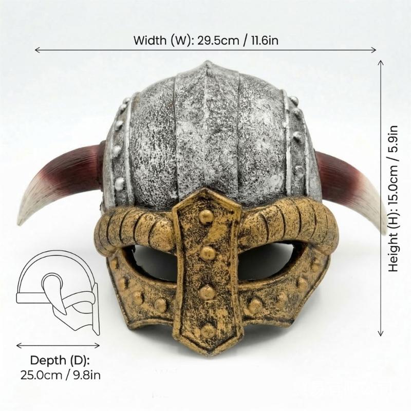 Middeleeuwse Vikinghelmen met Hoorns Norsen Barbaren Krijgershoed voor Vechtspel Halloween Cosplay Themafeest