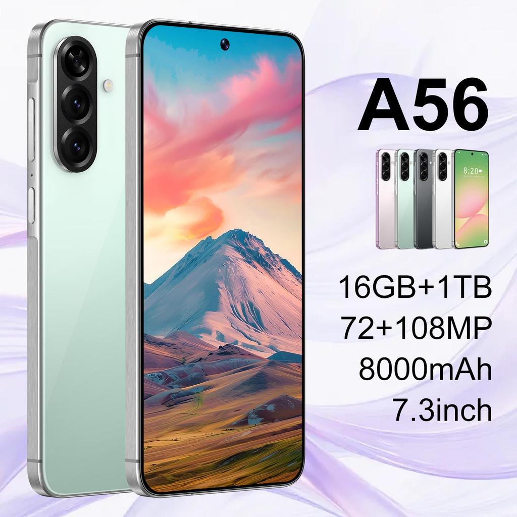 A56 Smartphone 16GB+1TB Android 7.3" Large Screen, Popular for Dropshipping