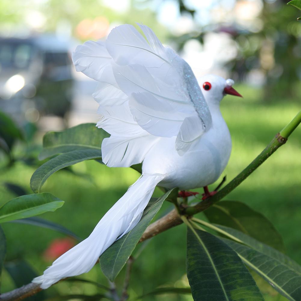 Simulation Doves Portable Model Feather Bird White Doves Foam Plastic Foot Multifunctional Wedding Decor for Home Party Props
