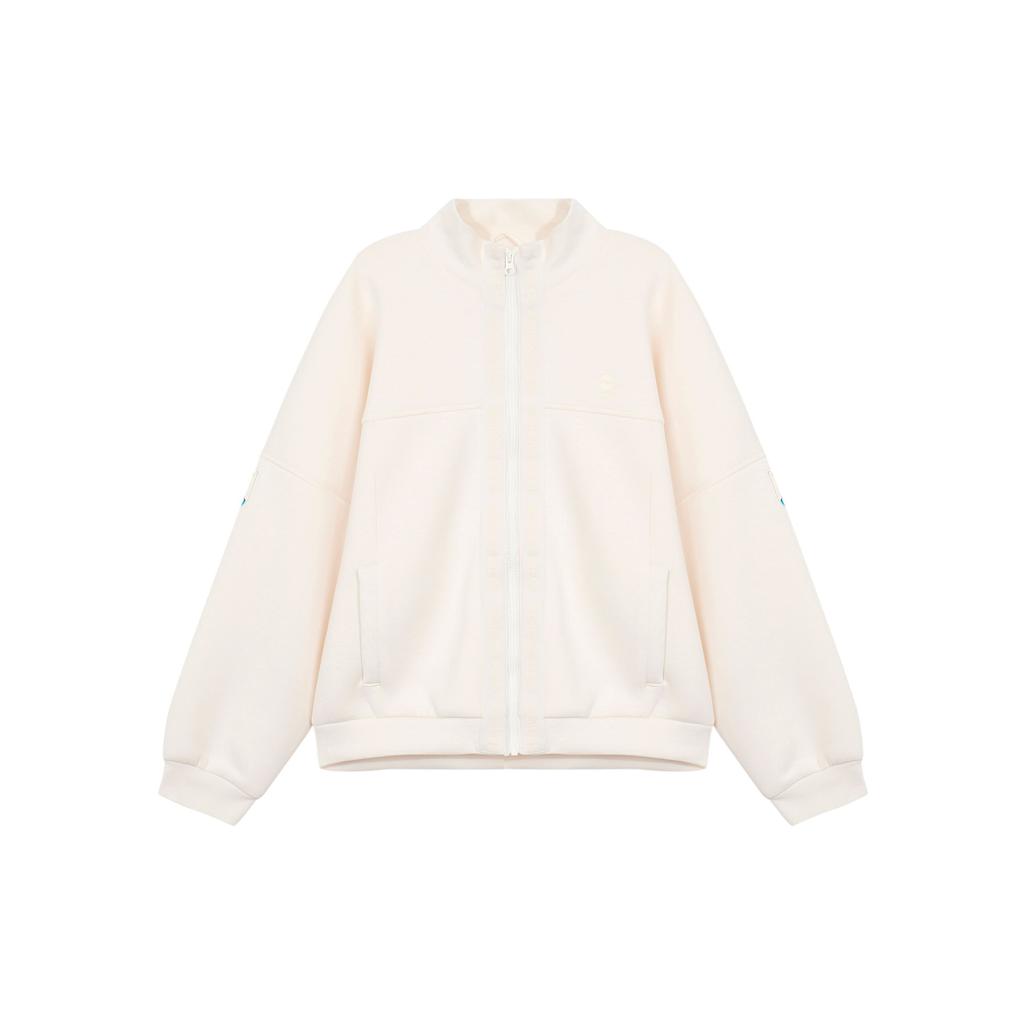 Adidas Neo Pure Color Stand Collar Sports Jacket Women Jacket Beige HE4486