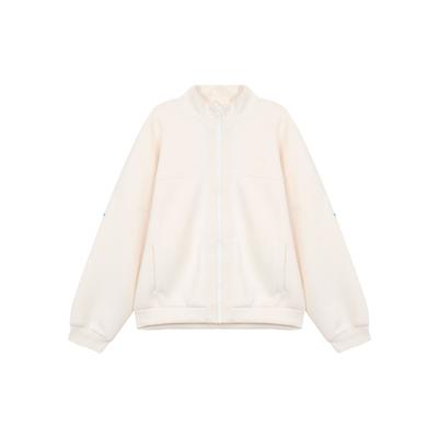 Neo Pure Color Stand Collar Sports Jacket Women Jacket Beige HE4486