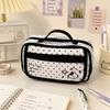 Large Capacity Pencil Case Polka Dot Pen Bag Portable Organizer Bag