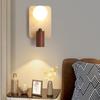 Wabi-Sabi Style Japanese Walnut Wall Lamp for Living Room, Bedroom, Hotel Entrance, or Corridor.