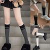 Women's Cotton Boot Socks Knee High Socks JK Preppy Calf Socks Simple Color Block Striped Knee High Stockings Gifts
