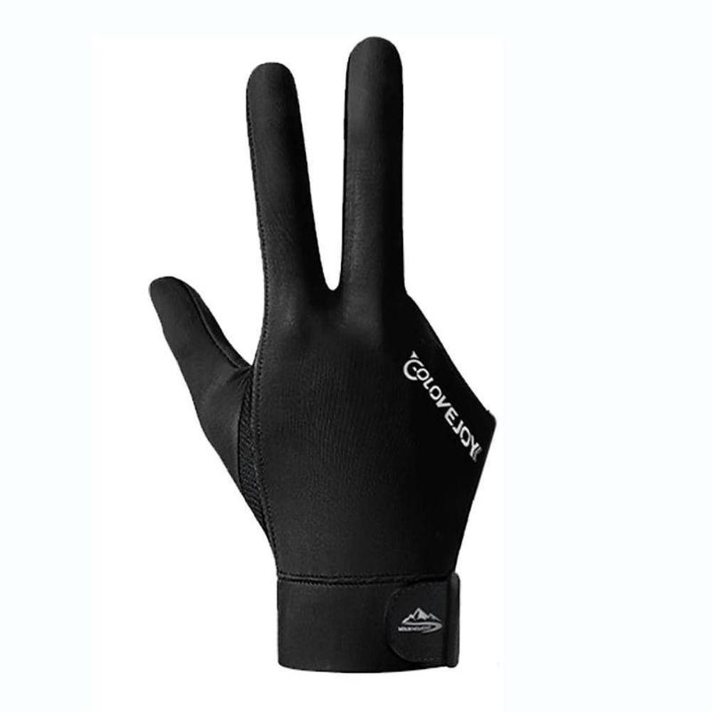 

Billiard Gloves, Elastic Fiber Left And Right Hand Snooker Gloves, Breathable Fitness Accessories Non-Slip Three-Finger Gloves black left
