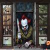 Halloween Horror Decoration Background Cloth, Haunted House Family Arrangement, Outdoor Door Curtain Hanging Cloth Vertical Poster