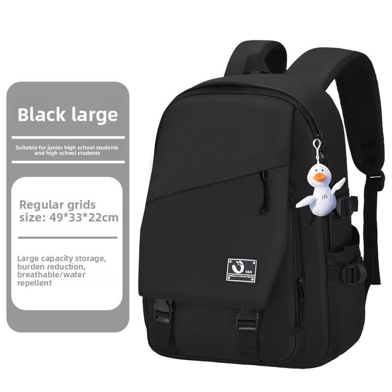 Large Capacity Solid Color Student Backpack With Anti Wear And Waterproof Technology For University And School