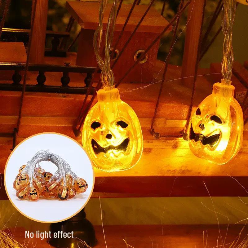 Halloween LED String Lights - Soft PVC, Pumpkin, Ghost, Bat, Skull Decoration