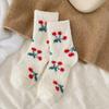 Women's Cute Coral Fleece Socks: Thickened Mid-Calf, Plus Velvet, Cozy Warm Autumn/Winter Sleep Socks
