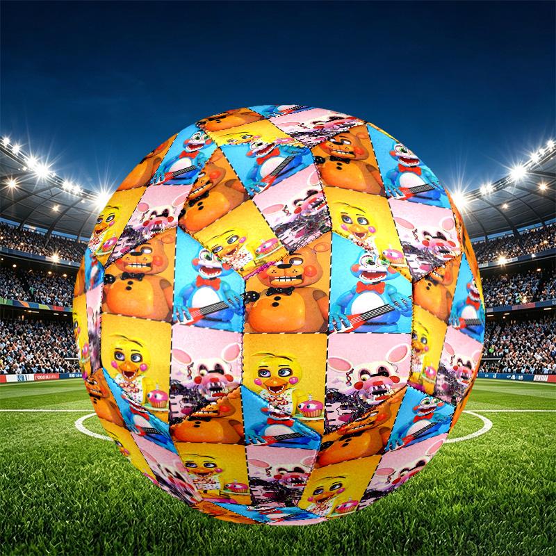 Five Nights at Freddy's Print Size 5 Soccer Ball, PU Wear Resistant Football for Match Training and Daily Practice, Birthday Gift for Soccer Fans