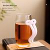 Chic High-Temp Borosilicate Glass Cup - Cute Bow Design for Coffee & Tea