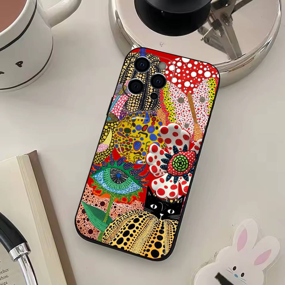 

Funny Pumpkin Y-Yayoi K-Kusama Phone Case For iPhone 17,16,15,14,13,12,11 Plus,Pro Max,XS,Soft Silicone Black Cover iPhone17PRO