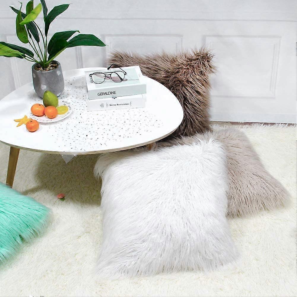 Faux Fur Pillowcase, Mongolian Plush Pillowcase, Soft Plush Hug Pillowcase, Cushion Cover, Luxury Home Decoration Bed Sofa, Car Decoration Pillowcase