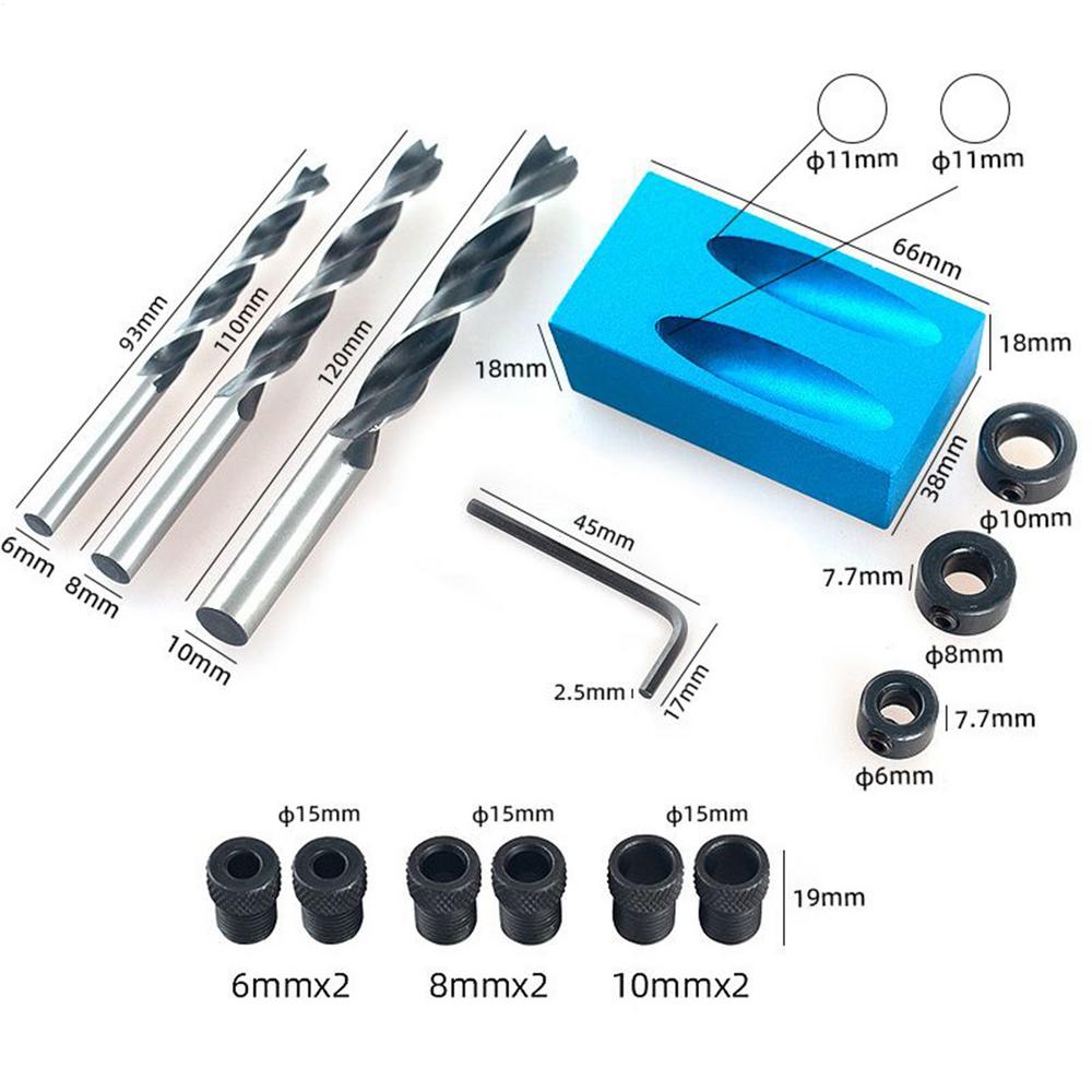 

Pocket Screw Jig 15 Degree Woodworking Jigs Portable Locator for Wood Carpentry Furniture Cabinet Project Drilling Screw синій