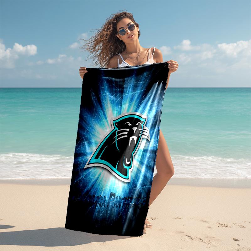 Proof Beach Towel with Carolina Panthers Pattern - Soft,absorbent,quick-drying,machine Washable - Perfect for Swimming,camping,bathing