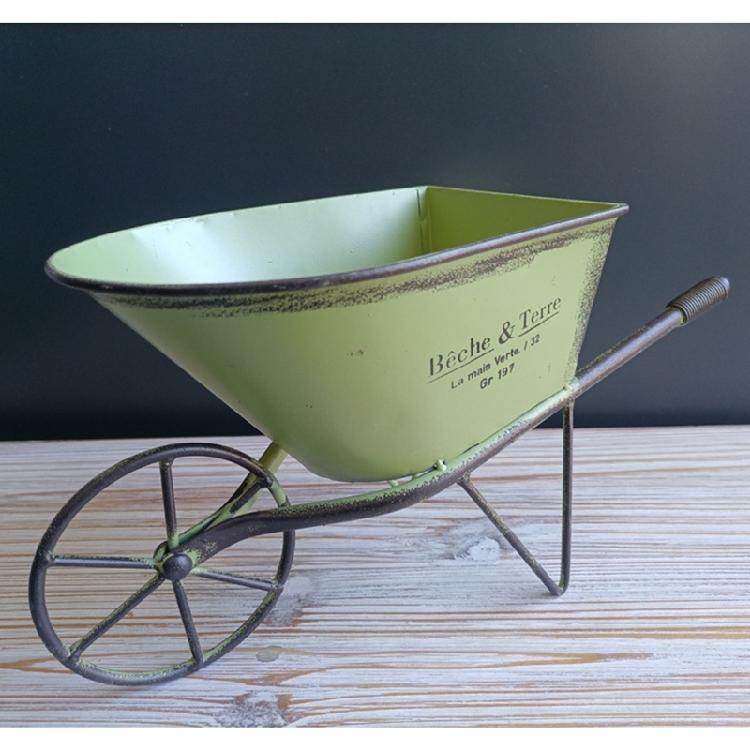 Eisenwagen Pflanzgefäß Kleine Schubkarren Pflanzgefäße Metall Blumenhalter Pflanzentöpfe Wagen Garten Pflanzgefäß Dekoration für Hinterhof