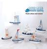 Mediterranean Wooden Sailboat Model Ornament