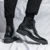 Men’s High Boots Wingtip Dress Formal Leather Boots Colorant Match Tuxedo Wedding Blazers Saddle  Shoes Large Size