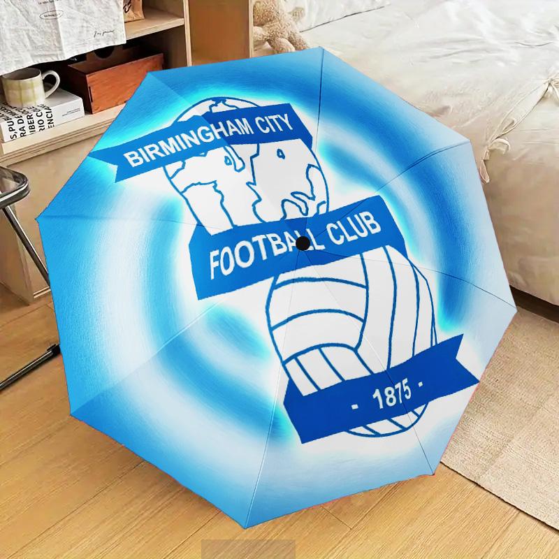 Parapluie Pliant Automatique Birmingham Football Club - Parapluie de Voyage à 8 Baleines avec Ouverture/Fermeture Automatique et Cadeaux Portables pour les vacances ou les anniversaires