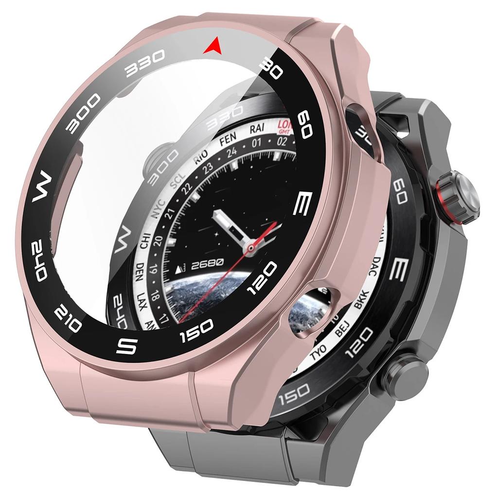 Tempered Glass + PC Cover for Huawei Watch Ultimate Full Coverage Protective Bumper Case for Huawei Ultimate Accessories