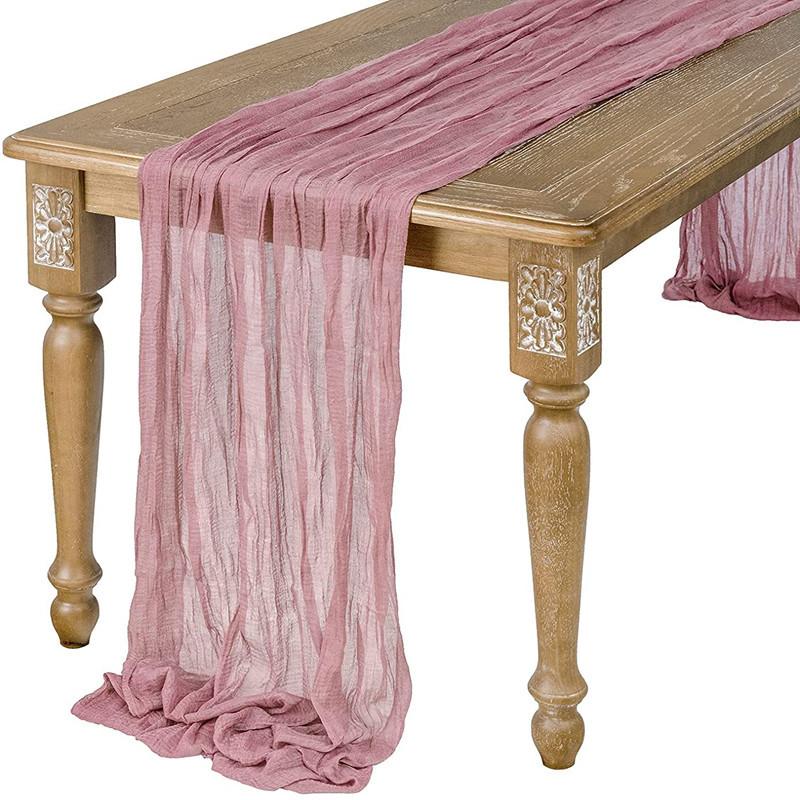 Dekorace jídelního stolu Rezavá sada ubrusu Svatební dekorace Polyesterová gázová Prachově modré ubrousky Dárkové běhouny na stůl 90x180cm