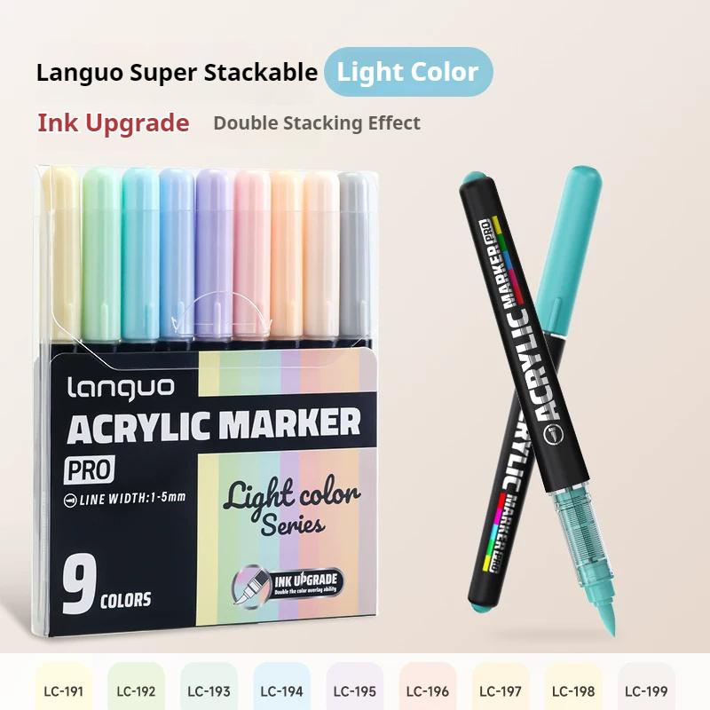 LANGUO 192Colors Direct Liquid Acrylic Marker Pens Set with Protable Bag Stackable Student DIY Graffiti Drawing Painting Pen PRO
