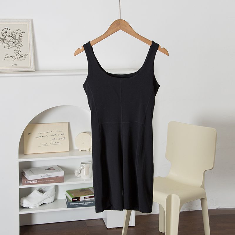 

German Professional Kinetic System | Top Half Double Layer @ European Sheet Yoga Seamless One-Piece Suspender Shorts Women s Overall Export Black S