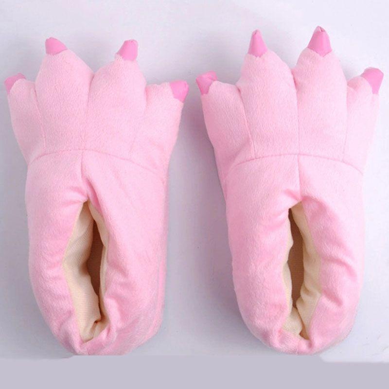 Cozy Dinosaur Cosplay Costume Slippers With Soft Plush Paw Shoes For Winter Warmth