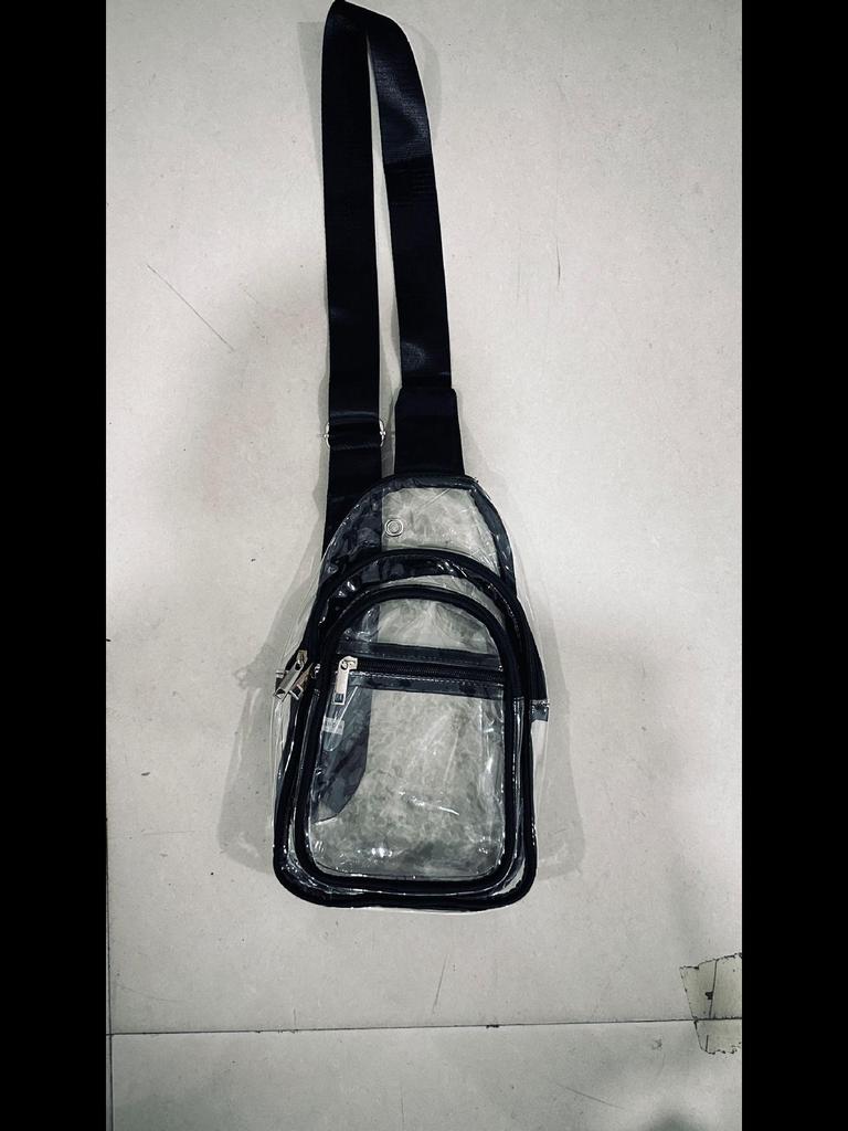 Men's Transparent Waterproof Crossbody Chest Bag for Sports, Travel, Concerts, and Business Storage.