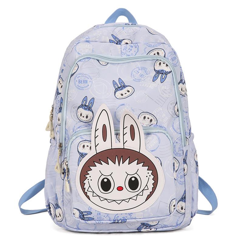 Trendy Large Capacity Anime Cartoon Backpack For Middle School Students Unisex In Pink Purple Black Blue Coffee
