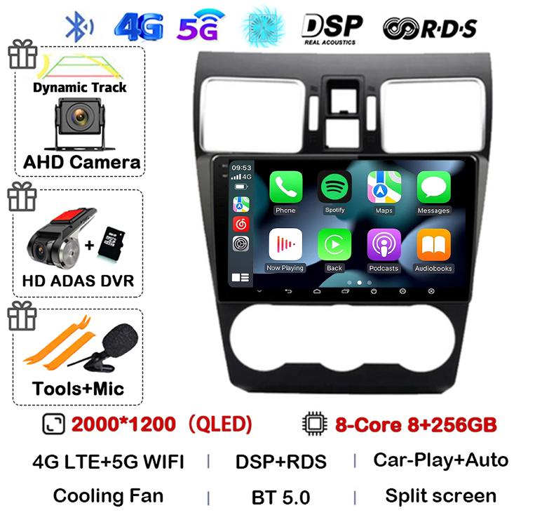 Android 14 Carplay Auto WIFI+4G Car Radio For Subaru WRX Forester 4 SJ 2016-2022 Multimedia Video Player Stereo GPS Head Unit BT