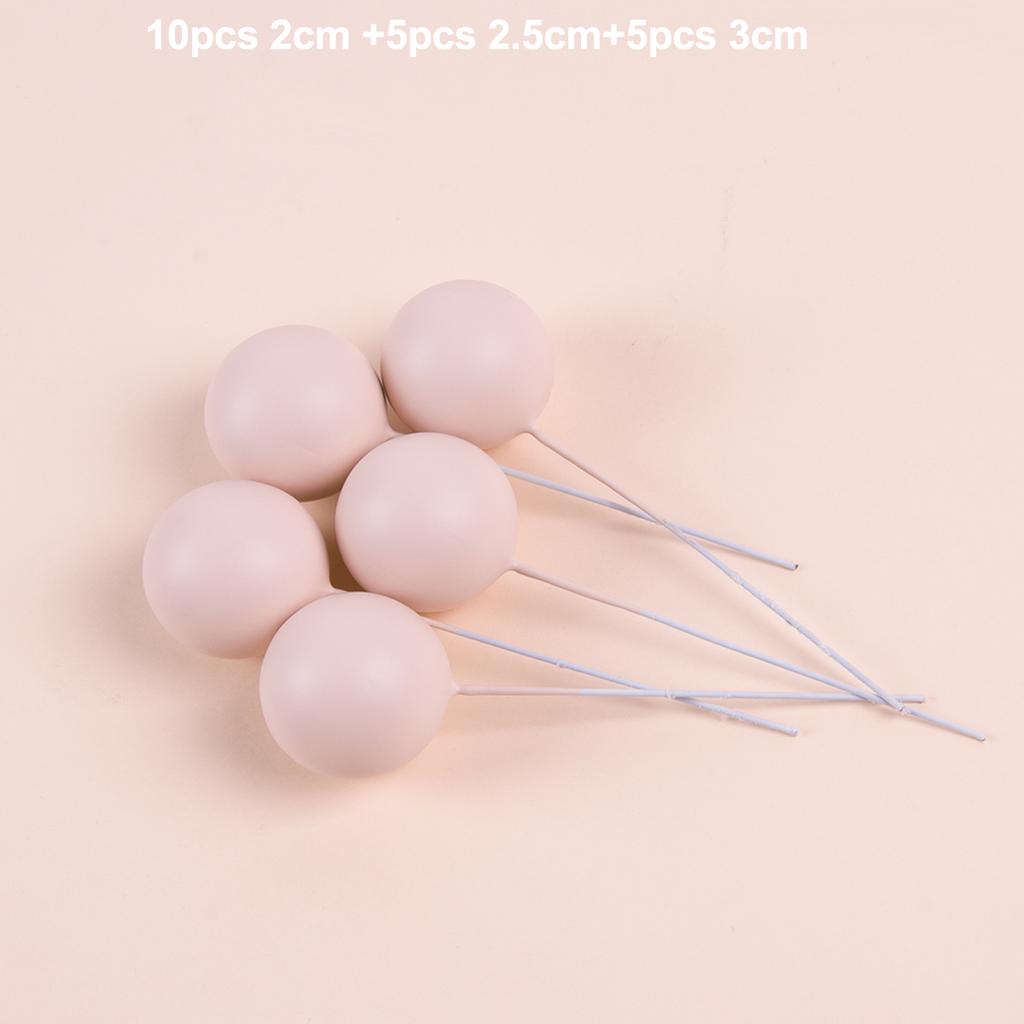 20pcs 2-3.5cm Gold Ball Cake Topper DIY Cake Decoration For Wedding Birthday Party Baby Shower Foam Ball Cupcake Flags Decor