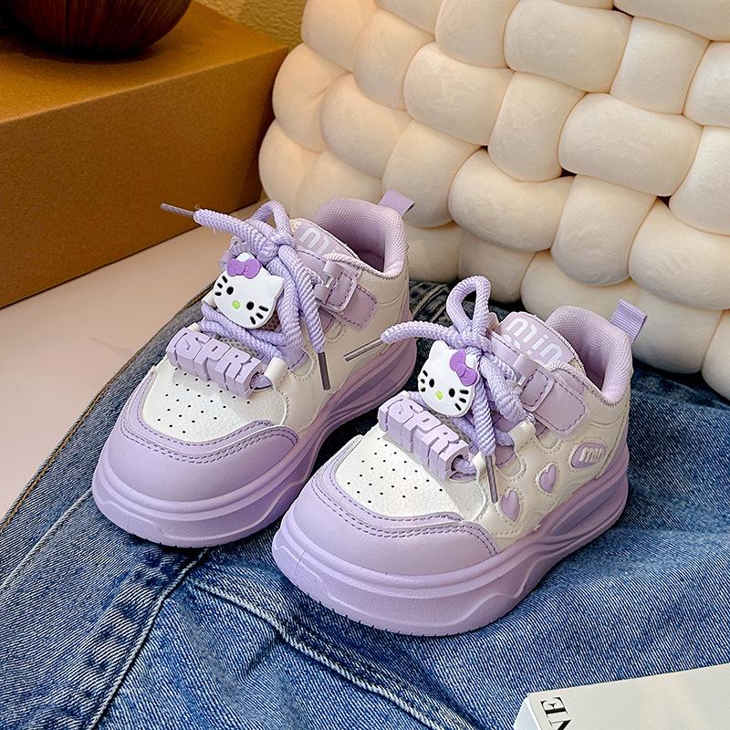 2025 Autumn/Winter Girls' Cartoon Sports Shoes - Plus Velvet, Warm Cotton, Stylish Casual Sneakers for Kids