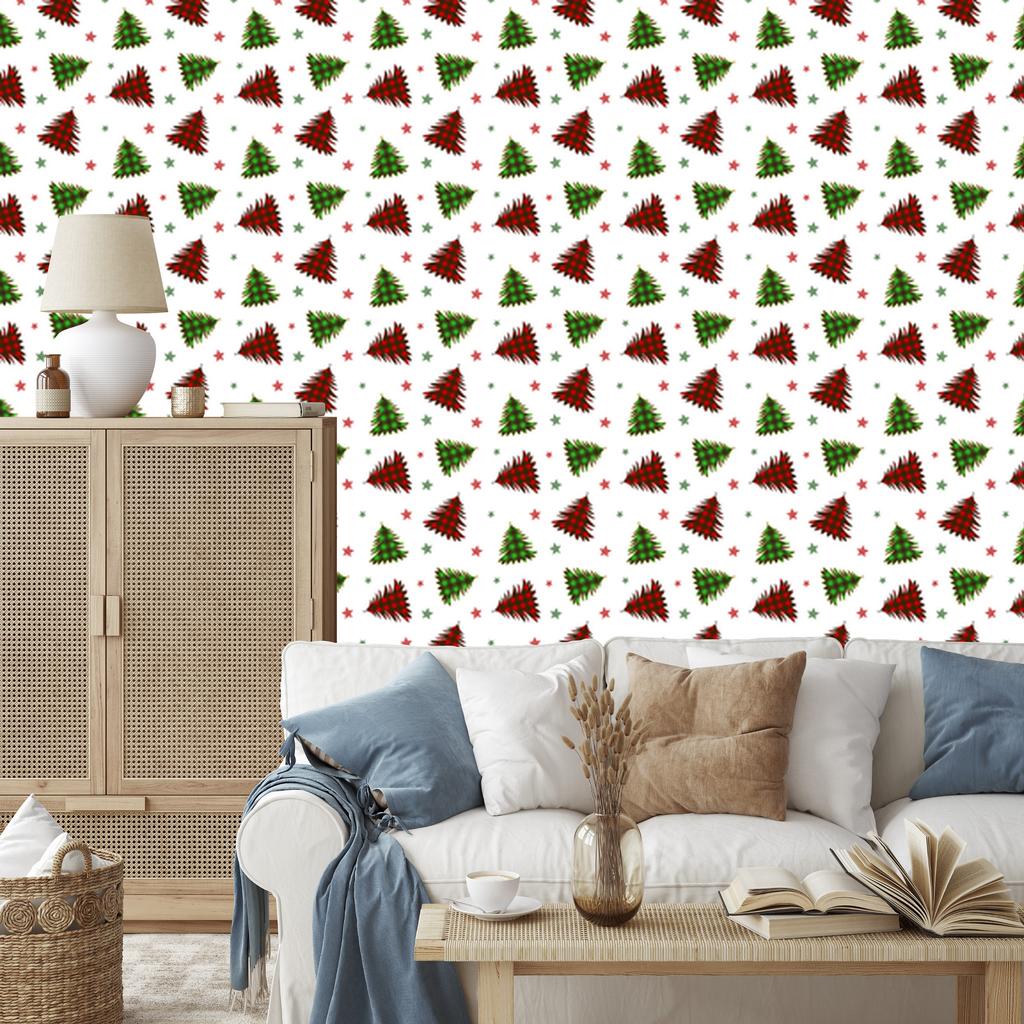 Christmas wallpaper white and red for living room and bedroom 50x1000